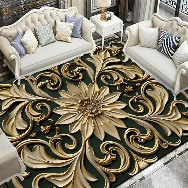 JGJG Blumenteppich mit 3D-Blumenmuster, modern und rutschfest, waschbar, B/T: 60 x 90 cm, Multicolour - Bild 4
