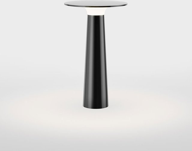 Lix LED-Tischleuchte IP44 mit Akku und Steckernetzteil in Dark Chrome, dimmbar und Touch-Steuerung - Bild 1
