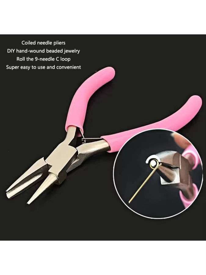 Luckyiasv Mini-Rollnadelzange aus Metall in Pink, 5 Zoll Wickelzange für Schmuck und DIY-Projekte - Bild 4