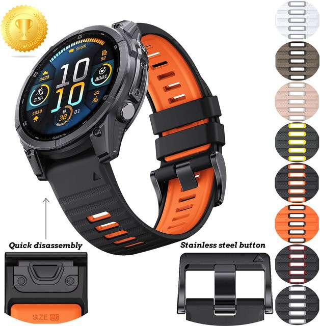 NUOTUO Uhrenarmband Silikon, Schwarz, Unisex - Bild 1