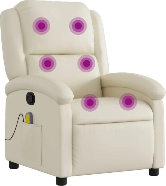 vidaXL Massagesessel Modell 4 in Creme mit Kunstleder und Armlehnen - Bild 1