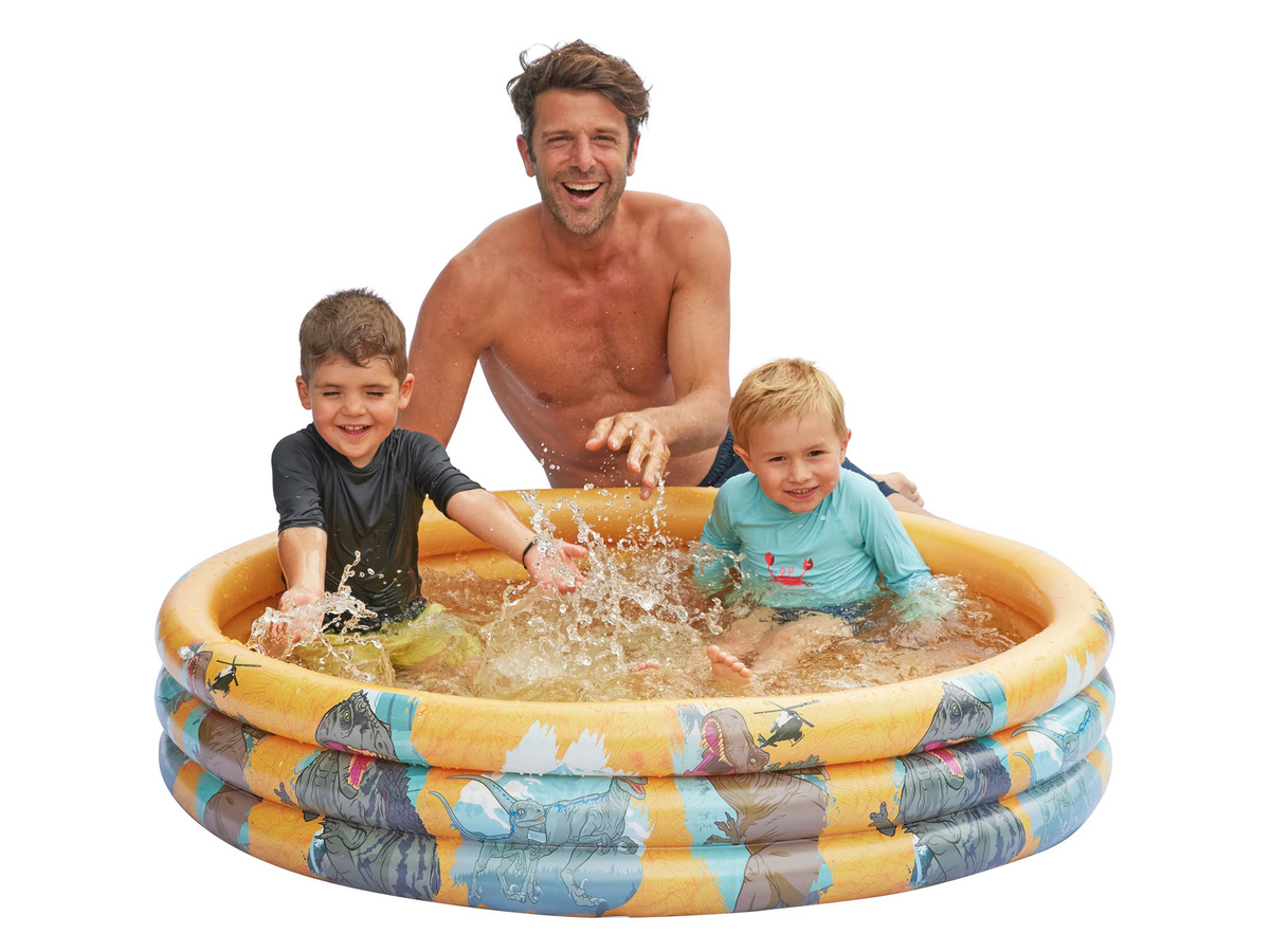JURASSIC WORLD aufblasbarer 3-Ring-Pool für Kinder mit Dino-Design, Mehrfarbig, Durchmesser: 122 cm, Höhe: 23 cm - Bild 2