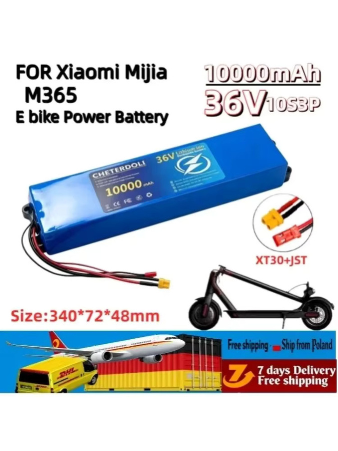 Xiaomi Li-Ionen-Batterie 36V 10S3P 10000mAh für Xiaomi Mijia M365 Elektroroller in Blau - Bild 5