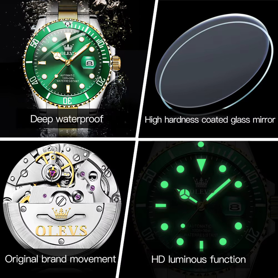 OLEVS Armbanduhr Automatik, Edelstahl, Herren - Bild 5