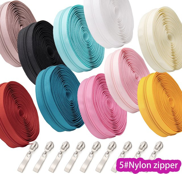 Changsons Nylon-Reißverschlüsse in 5 Größen mit 10 Wellenschiebern, mehrfarbig, für das Heimnähen - Bild 1