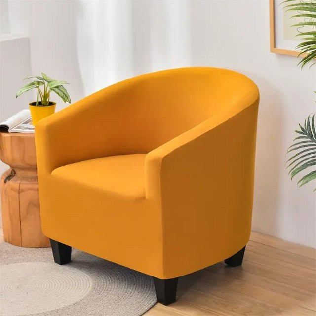 Elastischer Sofaüberwurf für Sessel und Clubsessel in Orange, rutschfest und waschbar - Bild 1