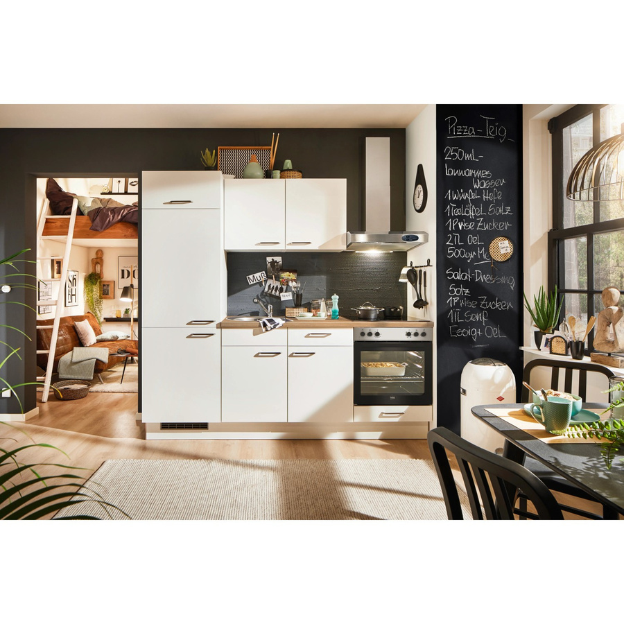 pino Küchenzeile Weiß mit Geräteschrank, Breite: 220 cm - Bild 2