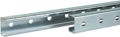 Schneider Electric AM1EC200 Hutschiene aus Stahl in Silber, 2 Stück, Breite: 200 cm, Höhe: 25 cm - Bild 1