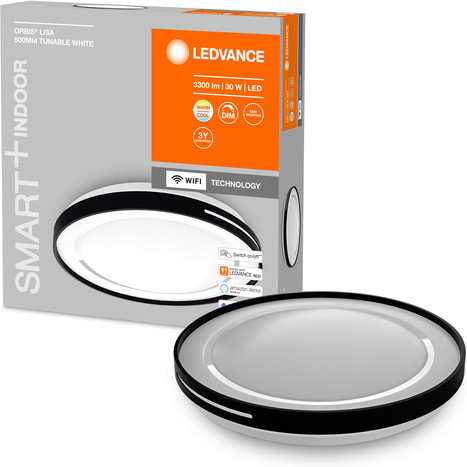 LEDVANCE SMART+ ORBIS LISA LED Deckenleuchte Wifi, rund, Schwarz, Durchmesser: 50 cm, 30W, dimmbar, Tunable White - Bild 1