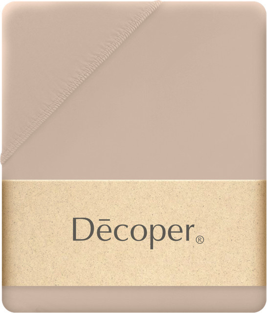 Decoper Mako-Feinjersey Spannbettlaken aus 100% Baumwolle, Farbe: sand, B/L: 180 x 200 cm - Bild 1