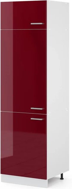 Vicco R-Line Kühlumbauschrank Hochschrank für die Küche, Bordeaux Hochglanz/Weiß, B/T/H: 60 x 57,2 x 207 cm - Bild 1