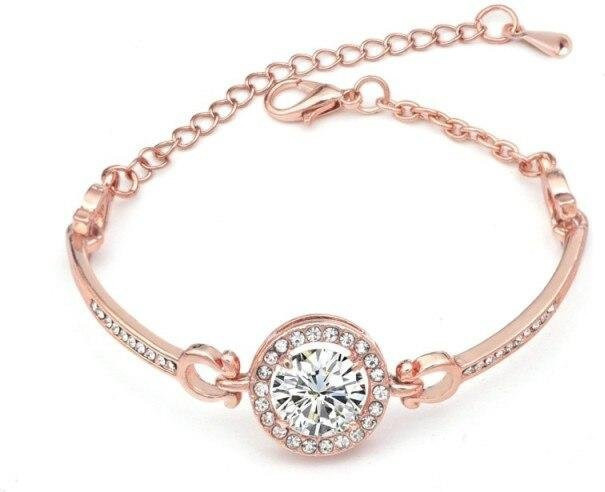 Armband, Zinklegierung, Weiß, Kristall, Zirkonia, Damen - Bild 1