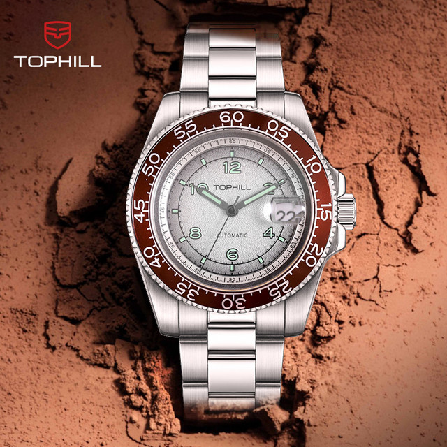 TOPHILL Armbanduhr Automatik, Edelstahl, 41 mm, Herren, Saphirglas, Datum - Bild 1