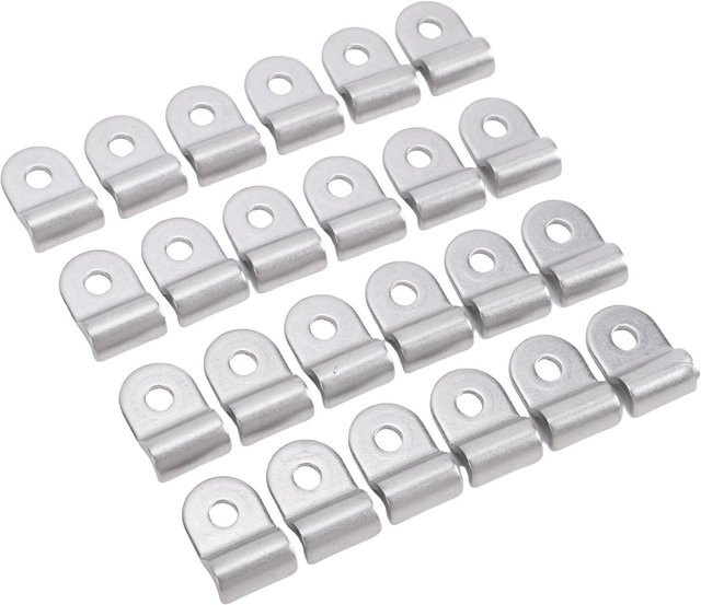 GoolRC 48 Stück Edelstahl Brems- und Kraftstoffleitungsklemmen mit Schrauben, 3/16 Zoll, Silber/Weiß - Bild 1