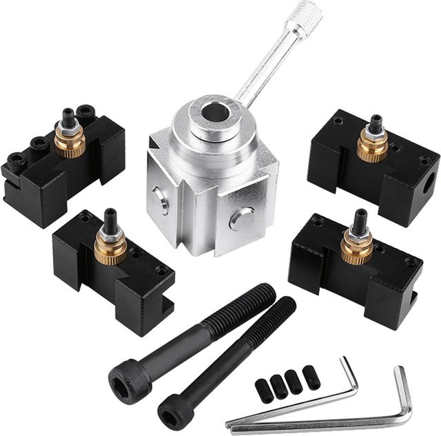 ZJCHAO Werkzeughalter Set aus Aluminiumlegierung für Mini-Drehmaschinen in Silber - Bild 1