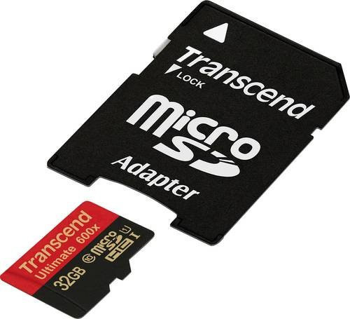 Transcend Ultimate microSDHC Speicherkarte Industrial 32GB Class 10 UHS-I in Schwarz inkl. SD-Adapter - Bild 1