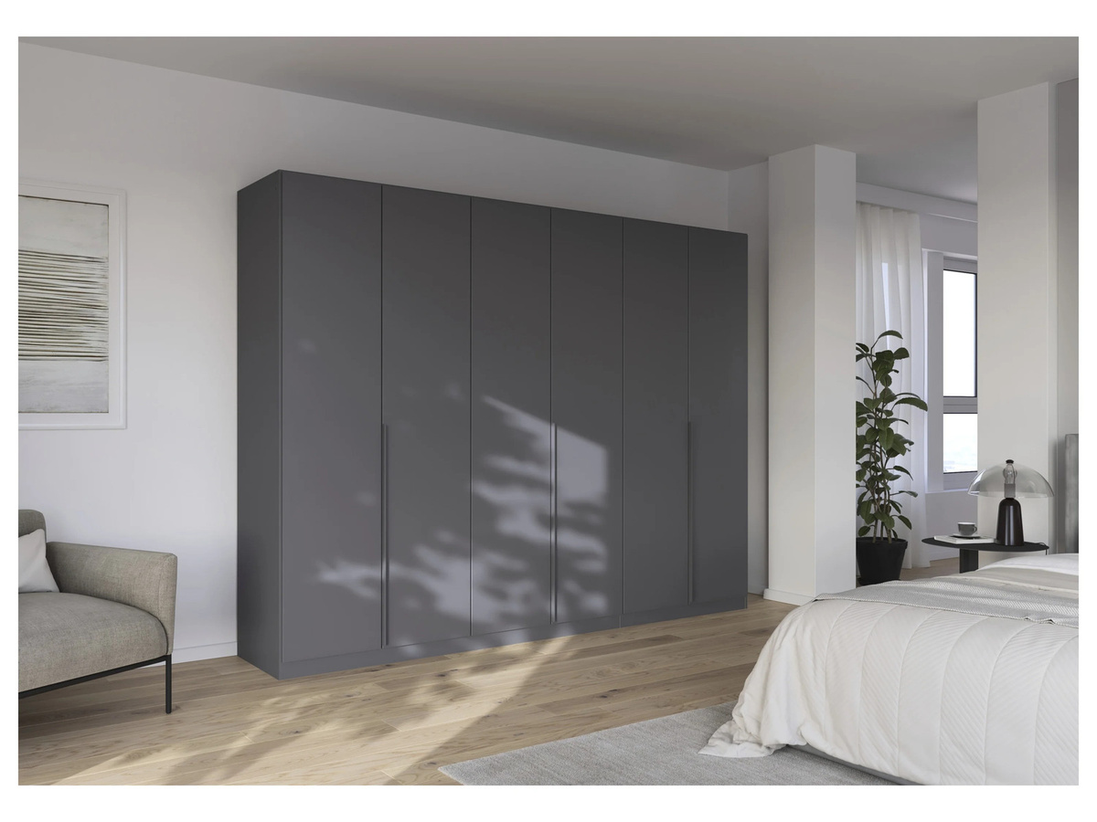 Rauch Alabama Drehtürenschrank Graumetallic mit grauen Griffen B: 271 cm, H: 229 cm - Bild 2