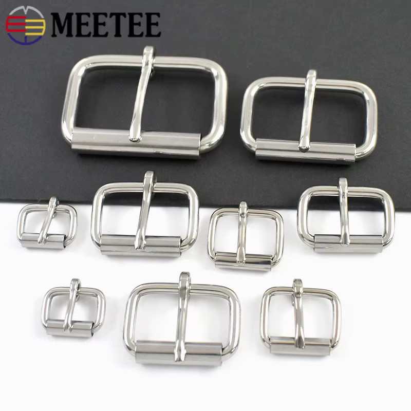 Meetee Edelstahl Gürtelschnallen und Metallschnallen in Silber für Leder-Hundeleinen und DIY-Hardware-Zubehör - Bild 2
