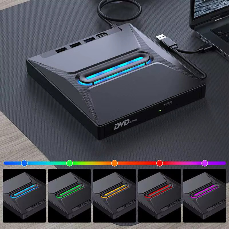 Externes 5-in-1 Blu-ray Laufwerk mit USB 3.0 Type-C Anschluss, BD/DVD/CD Brenner und SD/TF Kartenleser in Schwarz - Bild 6