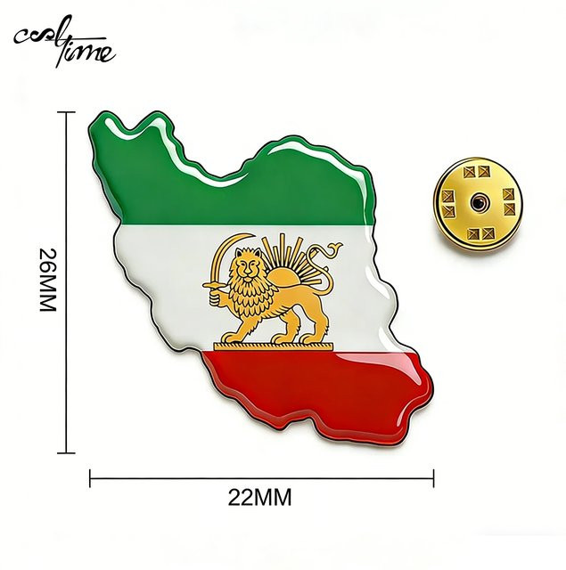 COOLTIME Anstecknadel Iran Persien Flagge, Metall, Unisex - Bild 1