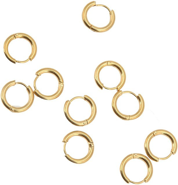 Creolen Edelstahl, Gold, 10 mm, Unisex - Bild 1