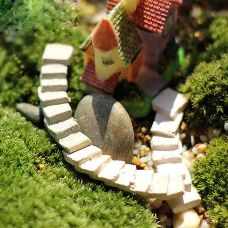4 Stück gebogene Pfadtreppen von MOVING FOREST als Miniatur-Dekoration für Fee-Gärten und Mikro-Landschaftsbau als DIY-Zubehör - Bild 1