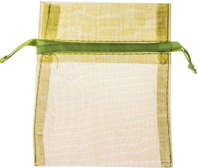 idee. Creativmarkt Organza Beutel in Olivgrün, 4 Stück, B: 12,5 cm x H: 10 cm - Bild 1