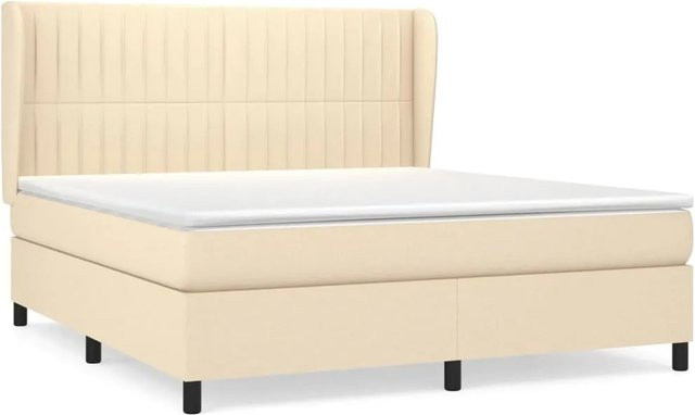 vidaXL Boxspringbett mit Matratze und Kopfteil in Beige, Hybrid-Konstruktion mit Taschenfederkern, B/T: 160 x 200 cm - Bild 1