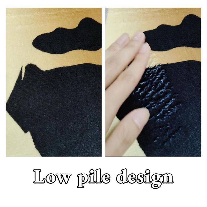 Karpetti Kurzfloriger Samt Teppich in Schwarz mit Marmor-Optik, B/B: 160 x 230 cm - Bild 2