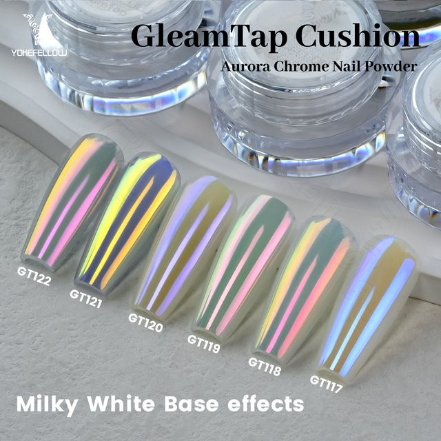 YOKEFELLOW GleamTap Cushion Aurora Chrom-Nagelpuder - Bild 1