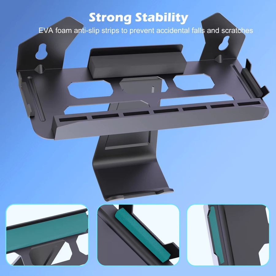 ipega PG-SW2138 Universelle Metall-Wandhalterung für Nintendo Switch, Switch OLED und Nintendo Switch 2 in Schwarz mit schützendem Schaumstoffstreifen - Bild 4