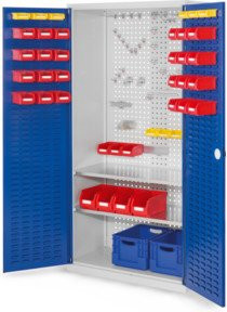 Kappes Werkzeugschrank RasterPlan Mod. 5 mit Schlitzplatten an den Türen, Farbe: Grau, Breite: 500 mm, Höhe: 1950 mm, Tiefe: 500 mm - Bild 1