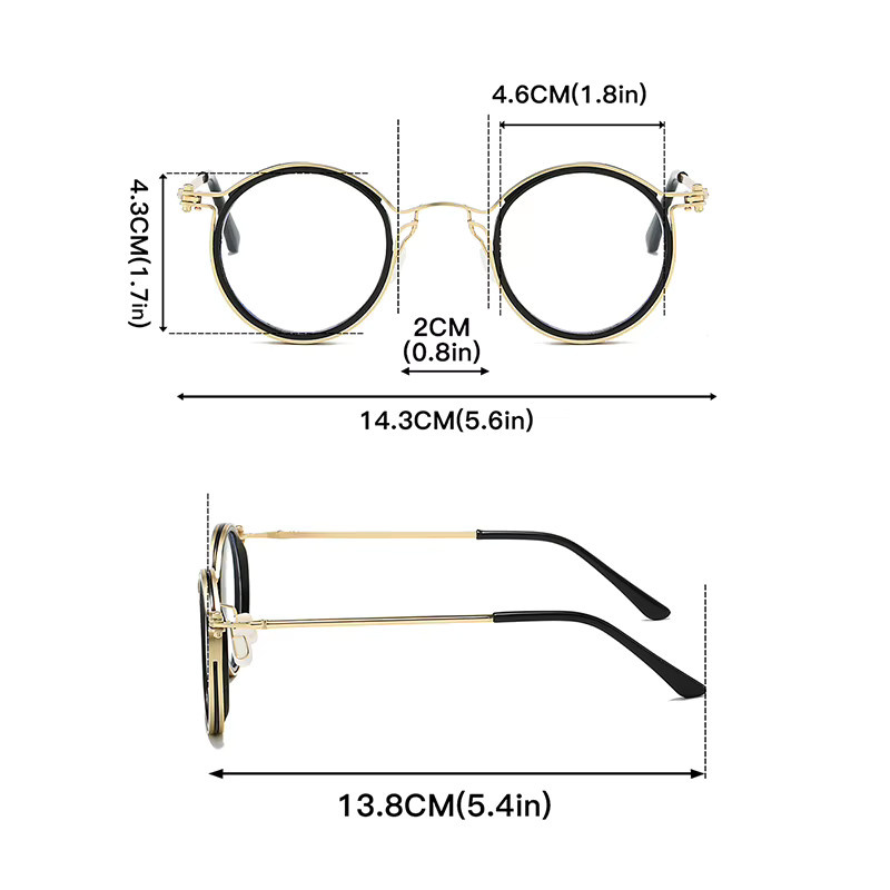 KAMMPT Korrektionsbrille Rund, Metall, Vollrand, Unisex, transparent, gold - Bild 2