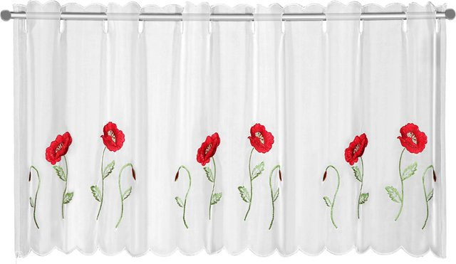Sehlbach Bistrogardine Mohnblume Rot B: 155 cm, H: 45 cm - Bild 1