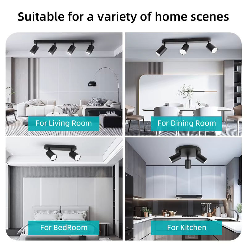 CHUANGYANG LED Deckenleuchte GU10, moderne Deckenstrahler aus Metall in Schwarz für Wohnzimmer und Flur, Warmweiß - Bild 5