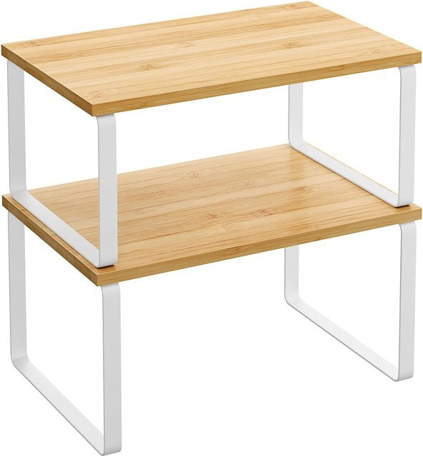 Songmics Bystro Gewürzregale-Set 2-teilig aus Metall in Weiß-Natur - Bild 1