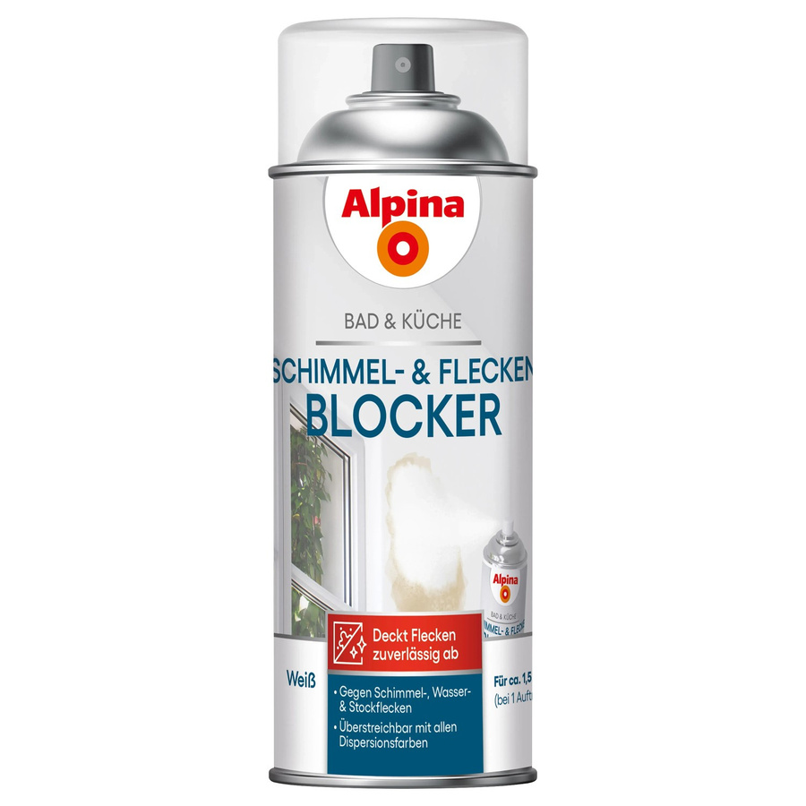 Alpina Schimmel- und Flecken-Blocker Spray für Bad & Küche, Weiß, 400 ml - Bild 2