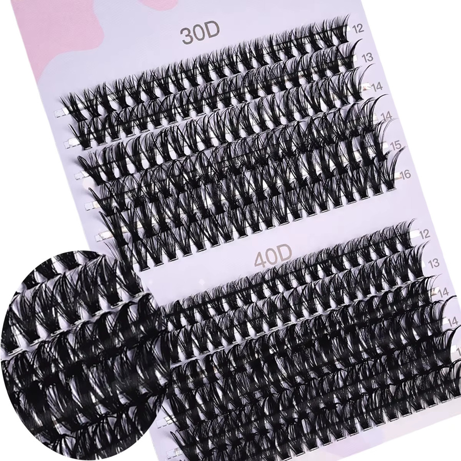 BLL.cf Volumen-Cluster-Wimpern, 3D-Russischer Stil, 12 Reihen, 12–16 mm, 30/40D-Mix - Bild 2