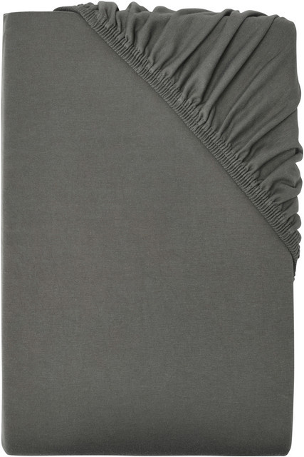 LIVARNO HOME Jersey-Spannbettlaken aus Baumwolle, Grau, B/T: 140-160 x 200 cm - Bild 1