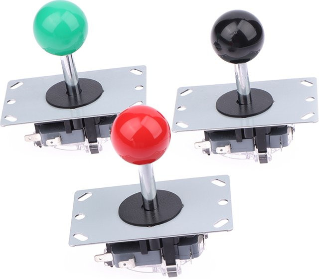 SD&HI Arcade-Joystick für PC mit 8-Wege-Verstellung in Rot und Multicolour für DIY Fighting Sticks - Bild 1
