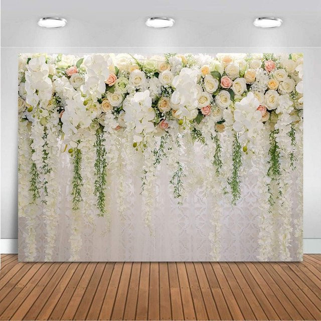 Mochiska Wandhintergrund mit floralem Design in Tiefes Saphirblau für Hochzeit und Geburtstag - Bild 1
