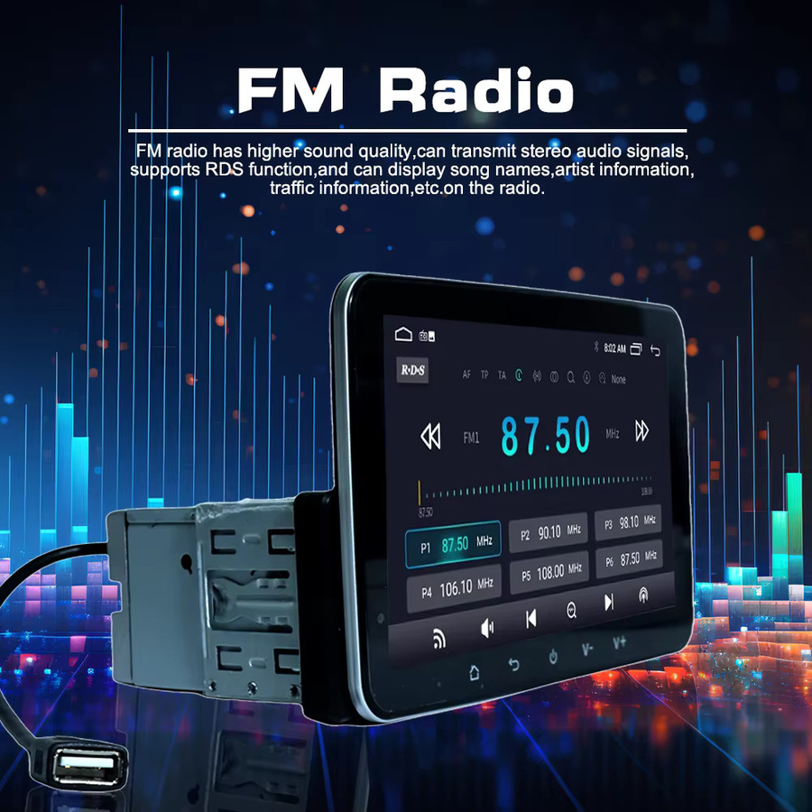 Icreative Universal 1Din Auto Radio mit 7 Zoll Touchscreen, Multimedia Player mit Wired Carplay, Android Auto, Wifi und Spiegel Link, Schwarz, Multicolour - Bild 4