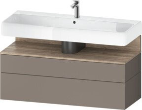 Duravit Waschtischunterschrank Qatego in Grau Matt mit 1 Schrank und 1 Auszug, Wandmontage, B/H/T: 119 x 59 x 47 cm - Bild 1