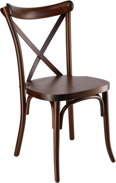 VEGA Bugholzstuhl Crossback im 2er Pack, Farbe Nussbaum, B/T/H: 41 x 41,5 x 89 cm - Bild 1