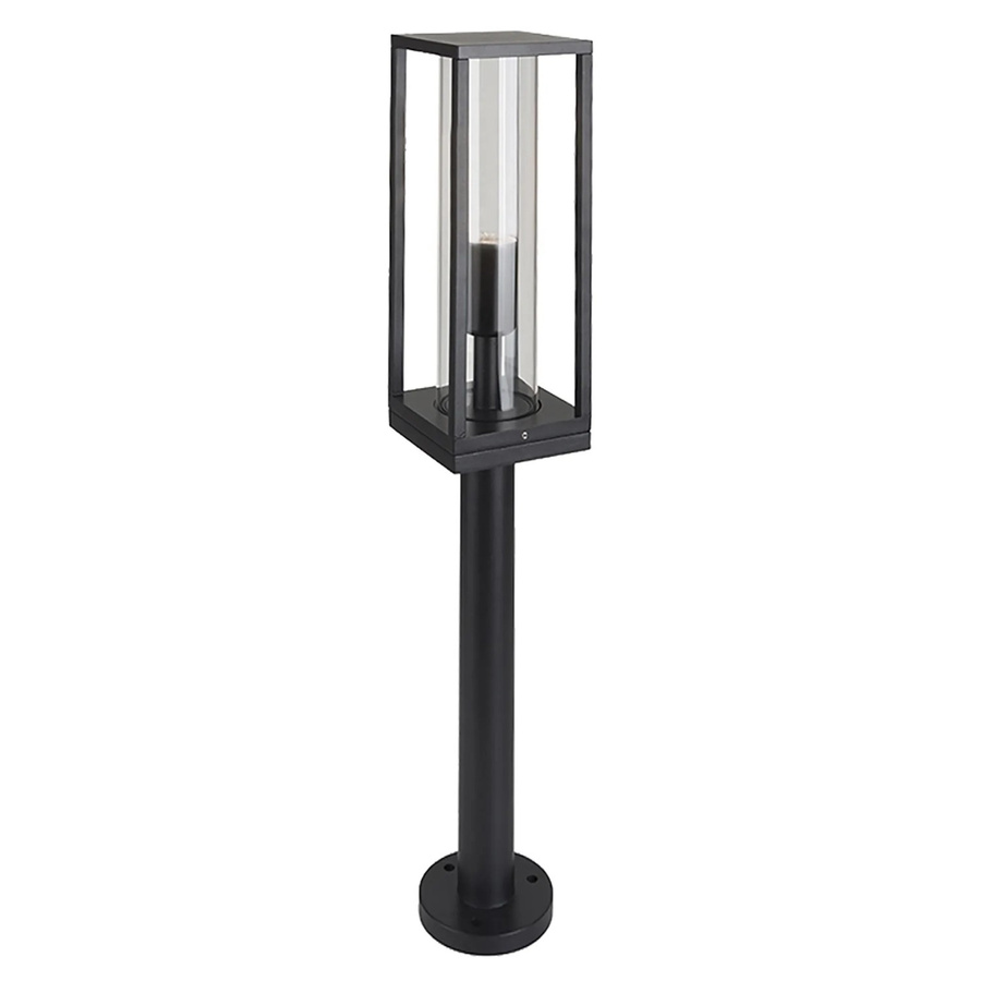 LED's,ight Pollerleuchte 1-flammig Schwarz mit Glas und austauschbarem Leuchtmittel für Außenbereiche - Bild 2