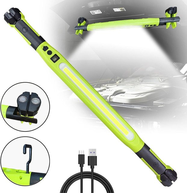 UMEXUS LED Arbeitsleuchte mit Magnet und Haken, wiederaufladbare COB Arbeitslampe als kabellose Taschenlampe - Bild 1