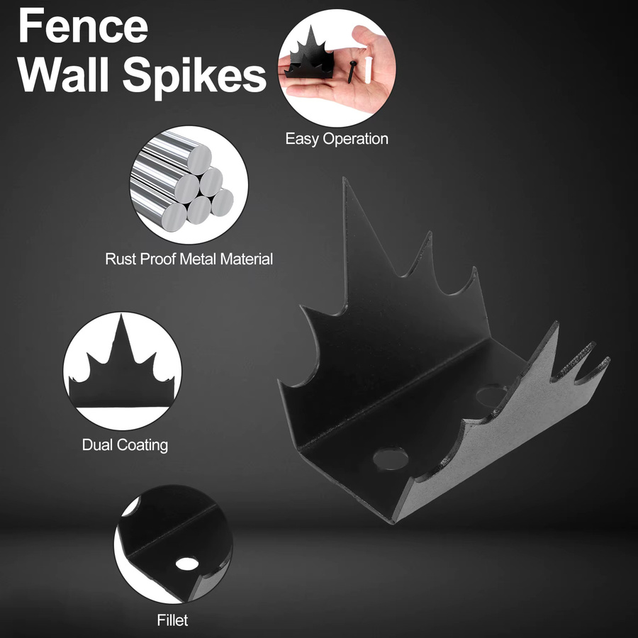 Toorise Wand-Sicherheitspikes Schwarz Multifunktionale Anti-Diebstahl und Vogelschutz Spikes für den Außenbereich und Garten - Bild 3