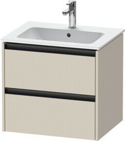 Duravit Waschtischunterschrank Ketho.2 in Tau matt mit 2 Schubladen, wandhängend, B: 61 cm, T: 48 cm, H: 55 cm - Bild 1