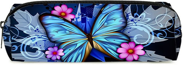 Agile Butterfly Einlagiges Federmäppchen für Kinder in Lila und Multicolour mit 2D-Cartoon-Print - Bild 1
