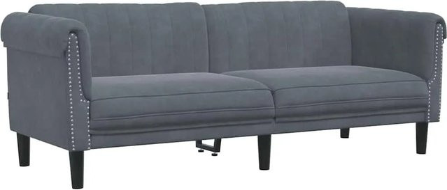 vidaXL 3-Sitzer Sofa in Dunkelgrau aus Samt mit Massivholzrahmen und Armlehnen, B: 203 cm, H: 77 cm, T: 74 cm - Bild 1